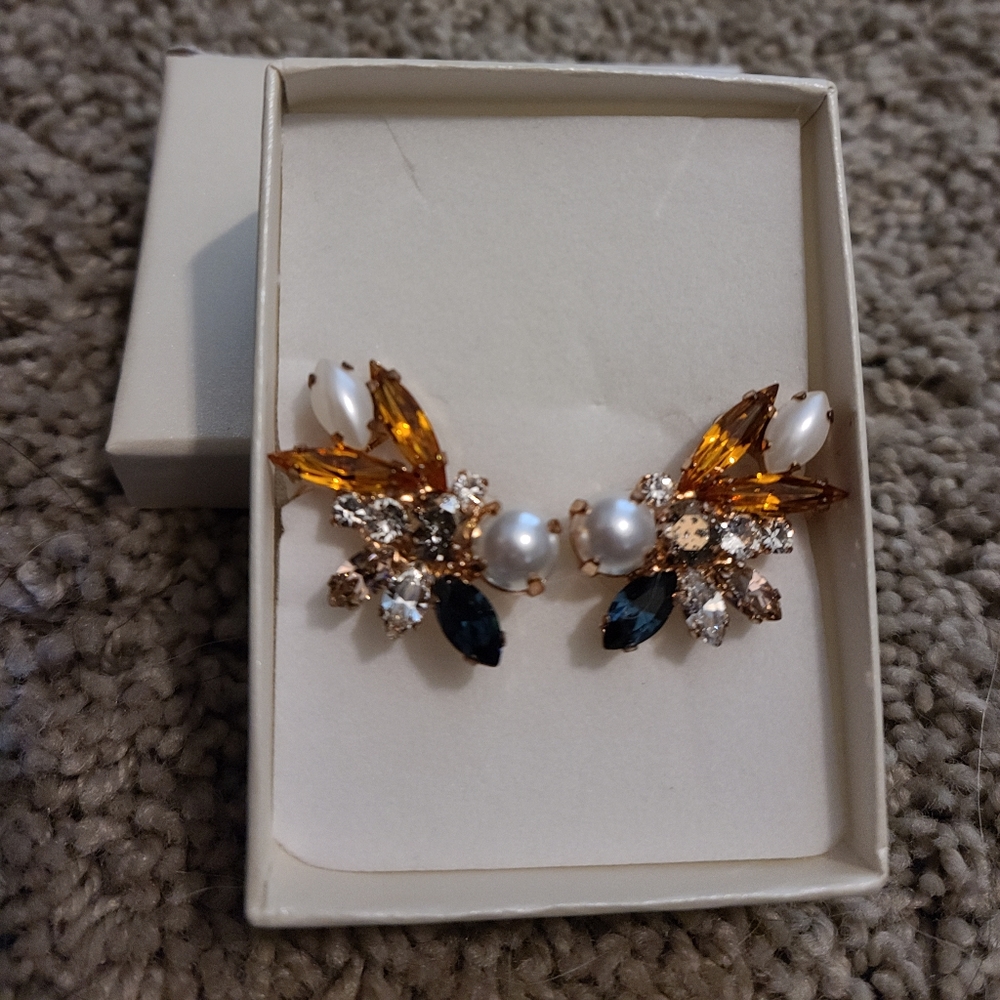 Rose gold bridal earrings